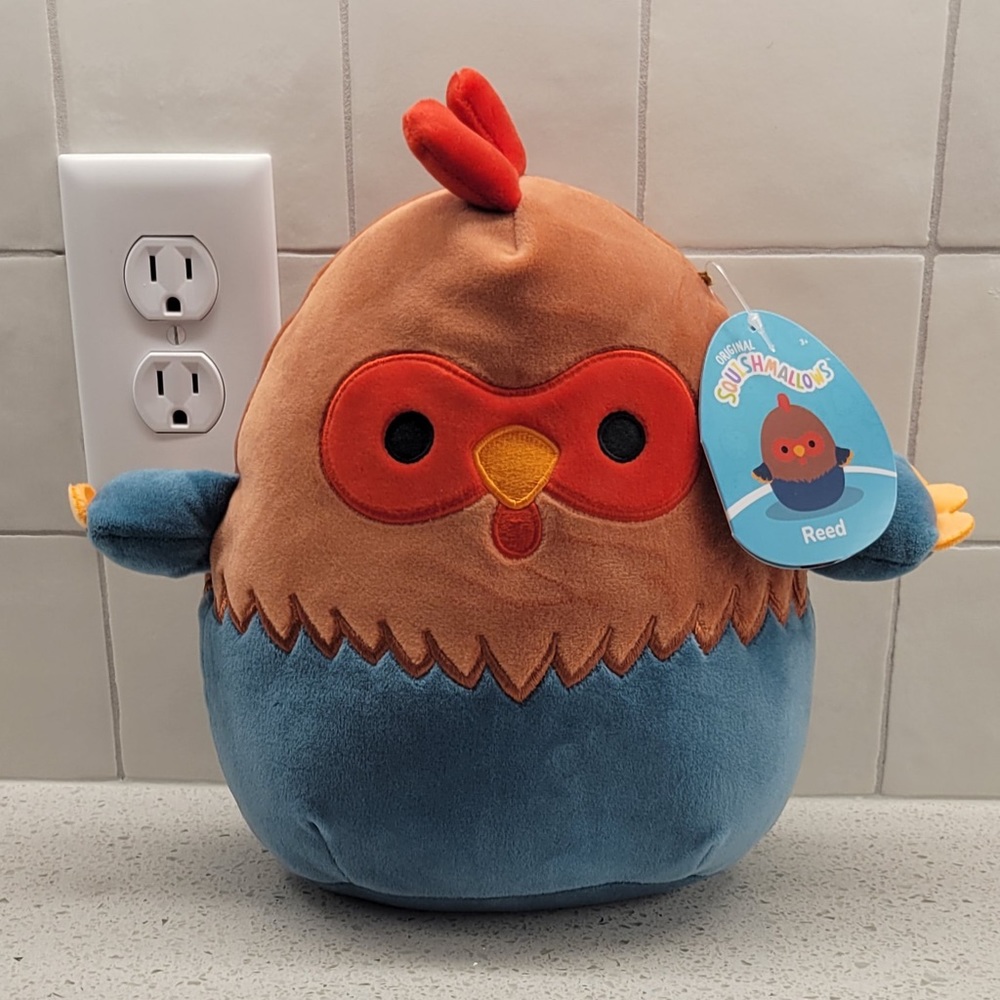 8” Squishmallows Reed Red and Blue 🐔🐓Rooster🔥NWT and READY TO SHIP today!!